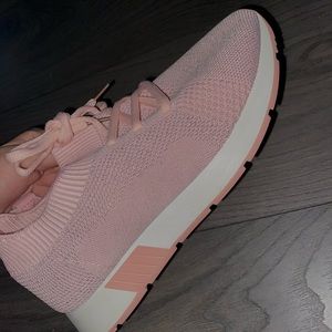 Pink athletic shoes